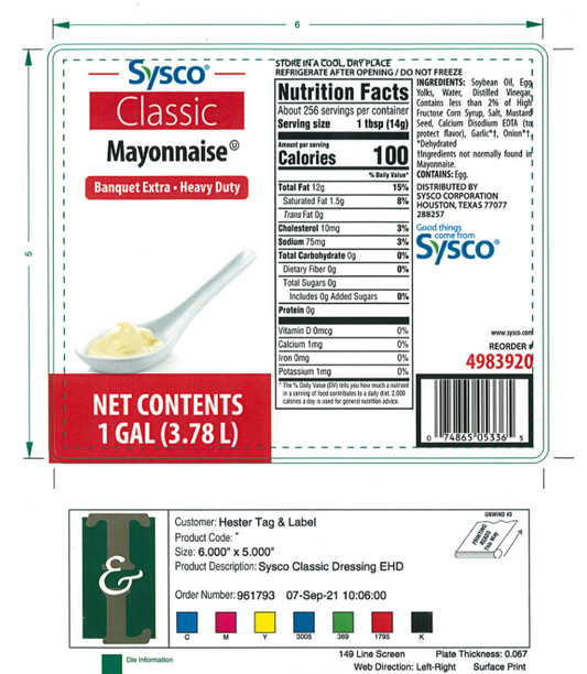 4983920 - Sysco Classic Banquet Extra Heavy Duty 1 Gallon - 5,000 Labels/Case