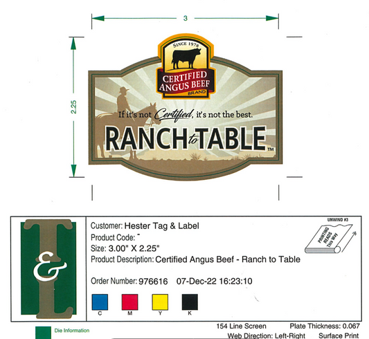 203 - R2T CAB Ranch to Table Label