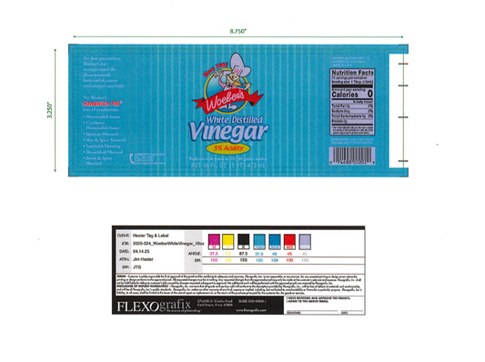 L-W1155-PS - Woeber's White Vinegar 16 oz - 2,500 Labels/Roll