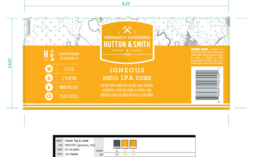 Hutton & Smith Igneous IPA 12 oz.