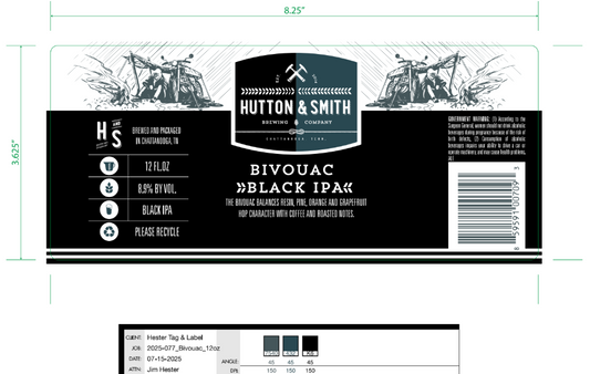 Hutton & Smith Bivouac Black IPA 12 oz.