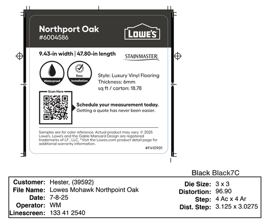 Lowe's Mohawk Northport Oak 3 x 3 Chip Labels