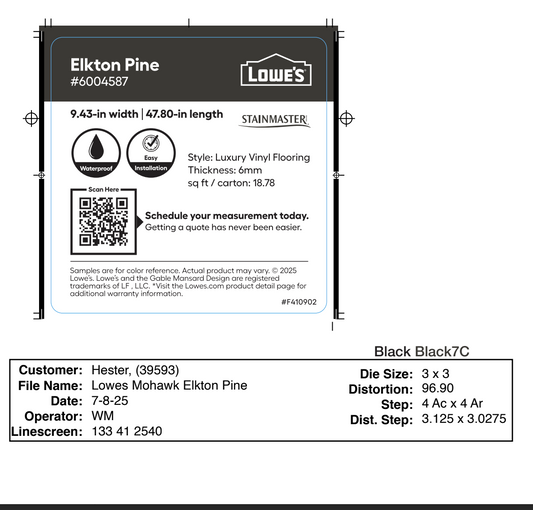 Lowe's Mohawk Elkton Pine 3 x 3 Chip Labels