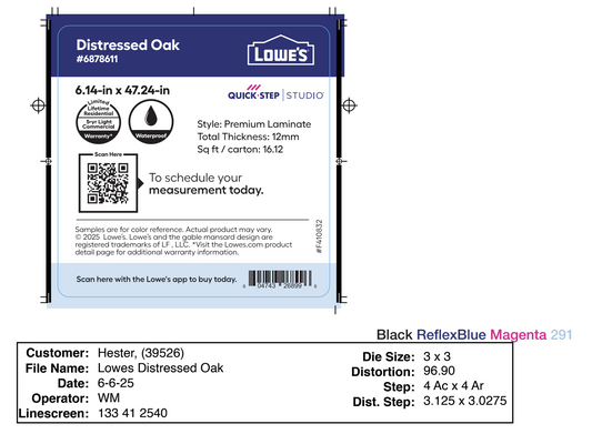 Lowe's Quick Step Studio Distressed Oak 3 x 3 Chip Labels