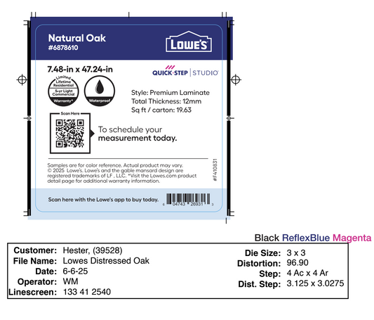 Lowe's  Quick Step Studio Natural Oak 3 x 3 Chip Labels